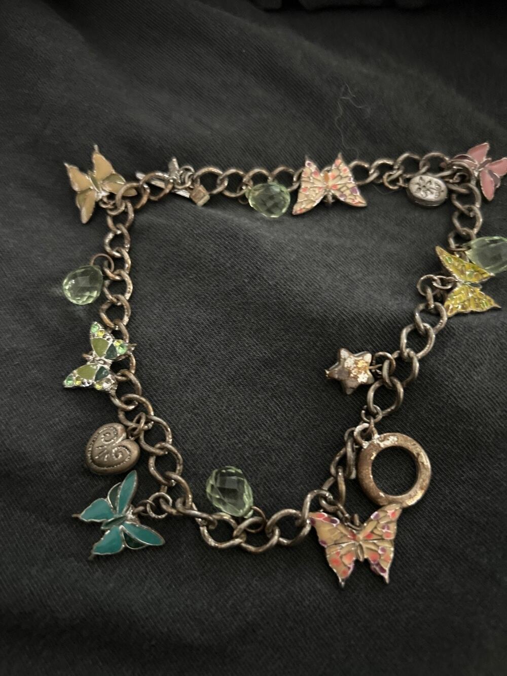 Double Strand Butterfly Charm Bracelet